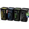 Set 4 Pattumiere per Raccolta Differenziata 37,5x36x53,5 cm Bidone da 50 Litri in Plastica Nero