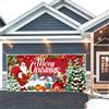 NQEUEPN Banner Natalizio Garage, 1,8x4m, Rosso, Decorazioni Natalizie, Babbo Natale, Merry Christmas