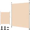 LEADZM Tenda da sole verticale con morsetto, 150 x 310 cm, allungabile e opaca, protezione UV 50 + e impermeabile, senza fori con manovella, per giardino, terrazza, balcone e soggiorno, cachi