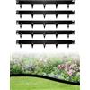 wowspeed 5 Pcs Bordura per Giardino in Acciaio Corten, 107cm Bordura per Aiuola, Altezza 20cm, Bordo per Aiuole Flessibile, Bordure per Aiuole, Bordi per Aiuole Giardino per Cortile Prato Orto Nero