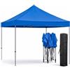 Arreditaly Gazebo Professionale 3x3 M Richiudibile Automatico In Acciaio Con Telo Oxford 1200D PVC Impermeabile e Anti UV Struttura a Fisarmonica con Sacche Zavorra e Borsa Trasporto Sagre Feste Eventi (Blu)