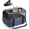 Morpilot Trasportino per Gatti Cane, 40x26x28cm Borsa da viaggio pieghevole fino a 6 kg morbido con guinzaglio interno per Viaggi Lunghi e Brevi