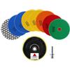 KURSTOL Dischi Diamantati Lucidatura 8 pezzi 100mm #50x3/100x2/200/400/800 | Dischi Lucidatura con M14 Platorello in Plastica & Adattatore per Granito, Marmo, Pietra Artificiale, Quarzo e Piastrelle