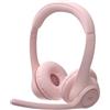 LOGITECH Cuffie, Bluetooth wireless, Logitech Zone 300, cancellazione del rumore, 20 ore di autonomia, rosa