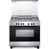 De'Longhi FGVX96SG - Cucina a Gas con Forno a Gas Ventilato Grill 5 Fuochi c 90x60 cm Classe energetica A