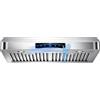 TAZPI Cappa da cucina da 76,2 cm, 1200 CFM, 4 velocità, con controllo touch e rilevamento dei gesti, cappe da cucina in acciaio inox, con 2 luci a LED, serie standard