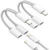 HOYULLI Adattatore per cuffie iPhone (confezione da 2) Dual Lightning Splitter Dongle Audio Charging Jack 2 in 1 Adaptador Para Charger Aux Connettore cavo Apple MFI certificato per 14 13 12 11 Pro Max 7 8