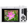 AKLOSIPY Fotocamera Mirrorless Digitale, Flash Video Selfie con Messa a Fuoco Automatica 4K da 64 MP e Zoom 16x, Filtri Bellezza, Schermo Ribaltabile a 180°, Materiale ABS (WHITE)