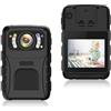 NGDVJEXPHUKS Fotocamera corporea, 1440P 4K Registratore portatile Clip di montaggio Anti caduta Antiurto Sicuro Batteria esterna staccabile Indossata dal corpo della fotocamera(No Memory)