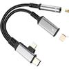 WASRUYI Adattatore Lightning da USB C a jack audio per cuffie da 3,5 mm (2in1) per iPhone 16 15 14 13 Pro Max AUX caricabatterie splitter cavo per ricarica Apple Dongle compatibile per Samsung per iPad