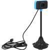 POPETPOP Webcam USB 0,3 Megapixel con Microfono, Tubo Flessibile Blu | Video 640x480 a 30 Fps, Plastica, Collegamento USB 2.0, per Computer Desktop e Chat