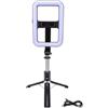 Andoer Treppiede per Cellulare con Luce Ad Anello 25-138 Cm | Anello Luminoso Dimmerabile 3000K-6500K con Supporto per Telefono Girevole a 360° per Fotografia di Cibo Vlog Streaming Live
