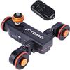 Yelangu Carrello elettrico motorizzato con cursore automatico per fotografia, con telecomando wireless, 3 velocità, rotazione a 360 gradi, per fotocamere DSLR, videocamere, smartphone, GoPro