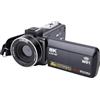 Plyisty Videocamera 8K Videocamera Touch Screen WiFi con Zoom Digitale | Stabilizzazione Elettronica a 6 Assi, LCD Ruotabile di 270°, Telecomando, 2 Batterie, Funzione Webcam, Compatibile con App