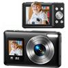 CAZSTYK Videocamera 4K 30FPS con doppio, Black WITHOUT MEMORY CARD | Messa a fuoco automatica con digitale 18X e porta ricarica tipo C per Vlog Travel Selfie Foto