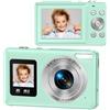 CAZSTYK Videocamera 4K 30FPS con doppio, Green WITHOUT MEMORY CARD | Messa a fuoco automatica con digitale 18X e porta ricarica tipo C per Vlog Travel Selfie Foto