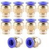 ANGEEK set da 10 pezzi, 10 mm - 1/4 PT filettatura maschio raccordi pneumatici a, adatti per il collegamento rapido di tubi flessibili, accessori compressori d'aria