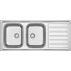 Apell ID1162IRBC - Lavello Cucina 2 Vasche con Gocciolatoio Dx L116 cm Inox Finitura Spazzolato