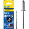 Rapid Scatola da 50 Rivetti in Alluminio da Ø4 x 12 mm, Adatti a Fissare Parafanghi, Coperture in Metallo e Plastica, Segnaletica e Lamiere, Include una Punta per il Trapano (5000384)