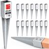 Lun Fix Supporto per Pali in Legno 45x45 mm, 550mm, Spessore 1,5mm, Zincato, 16 Pz | A Caldo, Fissaggio Pali Recinzione, Staffe Giardino, Battipalo, Recinzione In Legno, Fissaggio Pali
