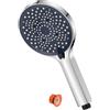 YEAUPE Soffione doccia, ad alta pressione e risparmio idrico, 6 tipi di getto, grande (Φ130 mm), doccia elettrica per bagno, cromato