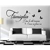 QIAOYUE Adesivi murali frasi famiglia dove la vita comincia wall stickers frase citazione 85 x 40 CM