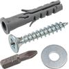 AERZETIX - Kit di 60 tasselli con collarino Ø6x30 mm in nylon per materiali pieni + 60 viti per legno Ø4.5x30 mm + 60 rondelle larghe per bulloni M5 + 1 punta di avvitamento PZ2 1/4