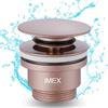 NOLUXA IMEX - Valvola Click Clack Lavabo Universale Grigio Champagne PVC | Tappo Pop Up per Lavabo e Bidet con Foro di Scarico | Facile Installazione e Resistente a Umidità e Corrosione