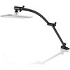 Gugxiom Estensione soffione doccia, 42 cm, braccio doccia regolabile, montaggio senza attrezzi, cromato, braccio di prolunga per doccia, attacco universale G1/2 (nero, 42 cm)