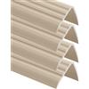 ProfiPVC Set di 4 Profili per gradini paraspigolo elastici PVC 50x40mm 200cm Beige | Striscia antiscivolo per scale, protezione bordi, autoadesivo, facile da tagliare e installare