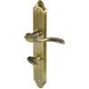 ALSTEN TECH Maniglia NIKOLA placca lunga WC 78 mm oro anticato per porte | Set di maniglie in ottone con placca lunga, doppia molla di ritorno, fissaggio a brugola e ferramenta di montaggio