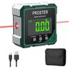 Proster Inclinometro Digitale con Laser 4x90°, Goniometro Digitale Magnetico con Display LCD VA e Batteria Ricaricabile USB-C Misuratore Angoli Professionale Precisione ±0,1° per Falegnameria Officina