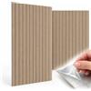 I K H E Malarka 1,2 m² - 2 x Pannello murale a lamelle 100x60 cm Autoadesivo, - 2 pezzi PVC + schiuma PE 2,8 mm - Effetto legno - Pannello decorativo a parete 3D per soggiorno, camera da letto, bagno - Lavabile e