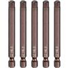 QUARKZMAN 5Pz Punte Cacciavite Piatta Esagonale H6.0 (6mm) con Punta Magnetiche Gambo Esagonale 1/4 Lunga 75mm (3) Inserti per Avvitatore Metrico Acciaio S2 Chiave Bussola, Tonalità Rame
