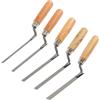 MISIQIMA Set di 5 cazzuole per fughe, in acciaio al carbonio | Cazzuola con manico in legno per intonaco, spatola e lavori di fughe (larghezza 6 mm, 8 mm, 10 mm, 12 mm, 15 mm)