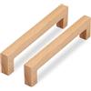 SYZOW 6 Pezzi Maniglie per mobili in legno - Maniglie per armadio con viti - Interasse fori 160 mm