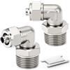 ERGAOBOY 2 Pezzi Raccordo Pneumatico L Ottone Nichelato 8mm x 1/8 Maschio | Raccordo Pneumatico in Ottone Nichelato, Connettore Rapido Maschio per Tubo Aria Acqua
