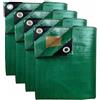 Tecplast Pack Copritetto COMFORT - 4 Teli impermeabili TECPLAST HQ250TO - 6x8m (x2) + 8x12m (x1) + 4x5m (x1) - Verde e Marrone - PM7TO