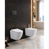 Generico Coppia di sanitari bagno sospesi bianco lucido, completi di vaso, copriwater soft close e bidet.