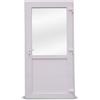 Otwarte Porta esterna in PVC Porta in PVC per negozio, balcone, casa, negozio. Disponibile in 4 colori: antracite, rovere dorato,noce, bianco (90 x 210 porta con apertura a destra, bianco)