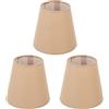 Yosoo Health Gear 3 Pezzi Paralume in Tessuto di Stoffa Paralume in Tessuto Moderno Copertura Antipolvere per Lampadine a Candela E14 in Ferro con Clip Design Diffusione di Luce Morbida per (Cachi)