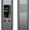 NGBFF Rilevatore di gas, Rilevatore di monossido carbonio 3 in 1, rilevatore CO da viaggio ricaricabile, professionale e preciso, con allarme(Szary)