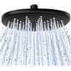 TANIASHOP Soffione Doccia ad Alta Pressione 215x215 mm Nero Opaco in ABS, Getto Pioggia, Ugelli in Silicone Anticalcare, Testa Orientabile 360°, Inclinazione Regolabile 15°, Attacco Universale G1/2