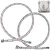 LuminaryLair 2 Pezzi 70 cm Tubo di Collegamento per Rubinetto G3/8 x M10 | Acciaio Inossidabile Intrecciato Tubo Flessibile, Connettori Flessibili per Rubinetto, per Rubinetto Miscelatore Bagno Cucina