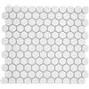 conwire Piastrelle in ceramica mosaico con bottoni Loop Penny rotondo tinta unita bianco opaco parete piastrelle specchio cucina doccia