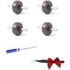 INF Set di 4 coperchi di ricambio per aspirapolvere Dyson V6, V7, V8, V10, V11, V15, grigio scuro, ABS + zinco, attrezzi inclusi