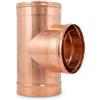 MAKA change your life quality Maka Raccordo a T 90° Canna Fumaria Doppia Parete Aria Rame Ø 100 mm | Inox 316 interno, rame esterno, intercapedine aria 25 mm, altezza A 270 mm, sporgenza B 163 mm, larghezza C 105 mm