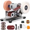 Vespokia Mini levigatrice a nastro 4 in 1 a 7 velocità, 4000-9000 giri/min, rotazione destra/sinistra, motore in rame, 30 nastri abrasivi, per affilare coltelli, legno, metallo, gioielli, montaggio da tavolo