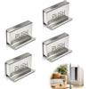 Zolara 4 maniglie per porte in vetro, in acciaio inox, 40 x 23 x 10 mm, colore nichel, piccole maniglie per vetrine, vetrine in vetro e ante degli armadi