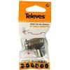 Televes 437501 - Connettore ad angolo retto, coassiale, femmina blindata/O 9,5 mm